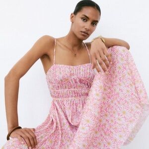 Zara Pleated Daisy Midi Dress
